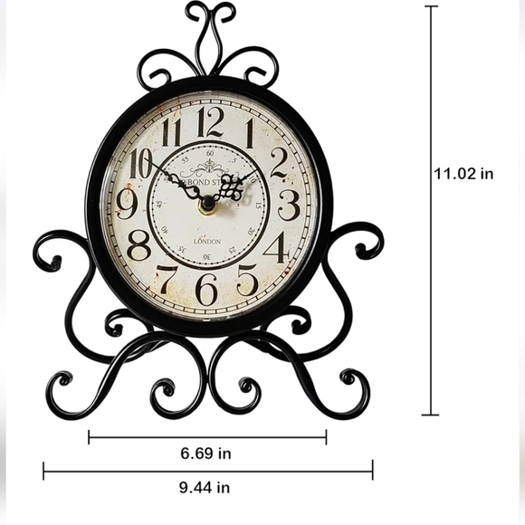 Black Vintage Style Wall Clock - Picture 3 of 16